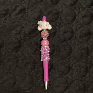 Pink Beaded Character Pen